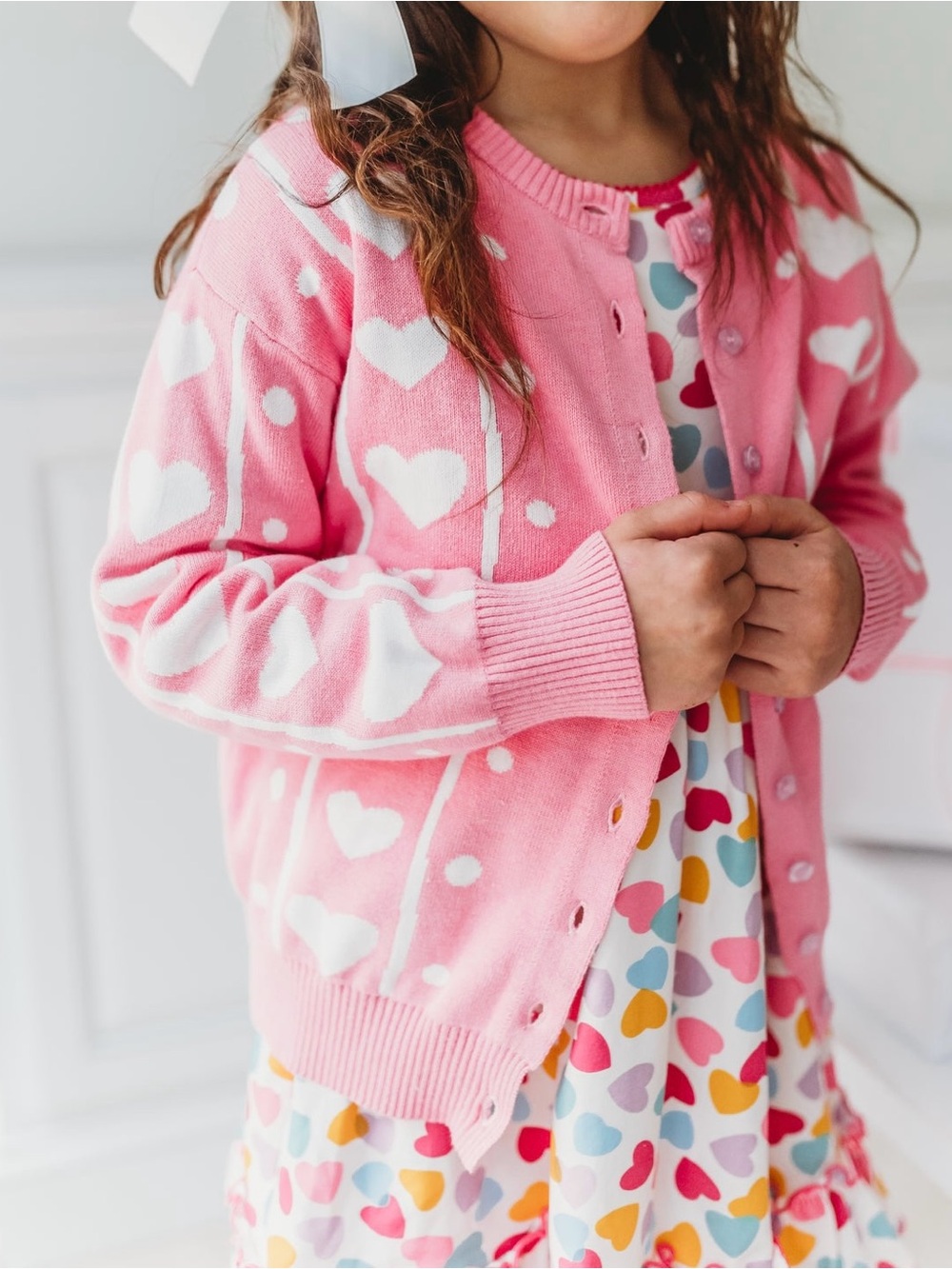 Matilda Jane Girls Pink Heart Cardigan